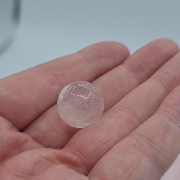 Pink Rose Quartz Crystal Sphere w/ Angel Wings Locket Necklace - Picture 5 of 7